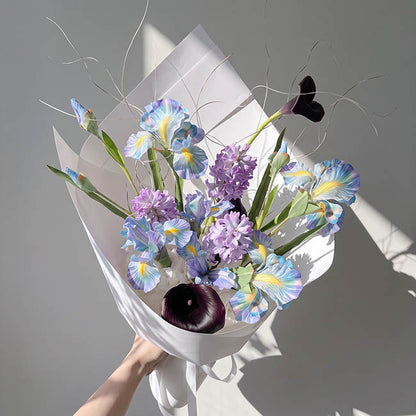 Iris Spray w Bud Ombre Blue (14cmDx85cmH)