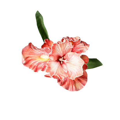 Iris Flower w Bud Stem Hot Pink (14cmDx85cmH)
