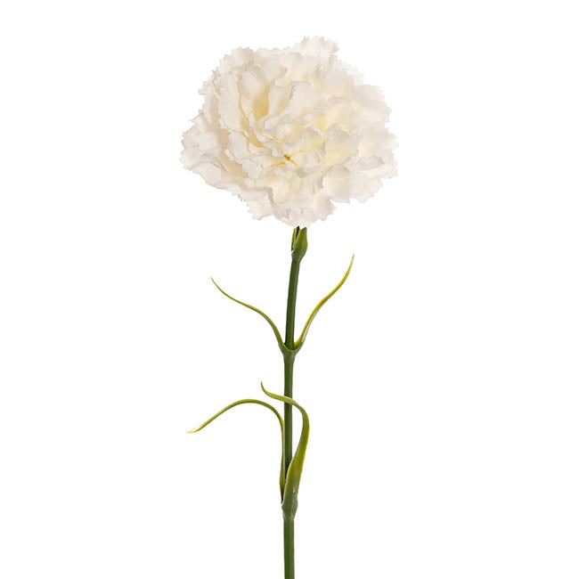 Real Touch Ruffle Carnation Stem White (9cmDx52cmH)