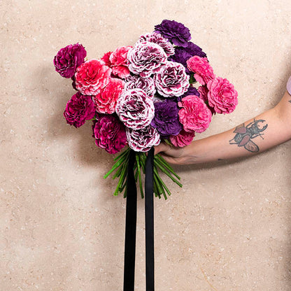 Carnation Ruffle Stem Burgundy (9cmDx42cmH)