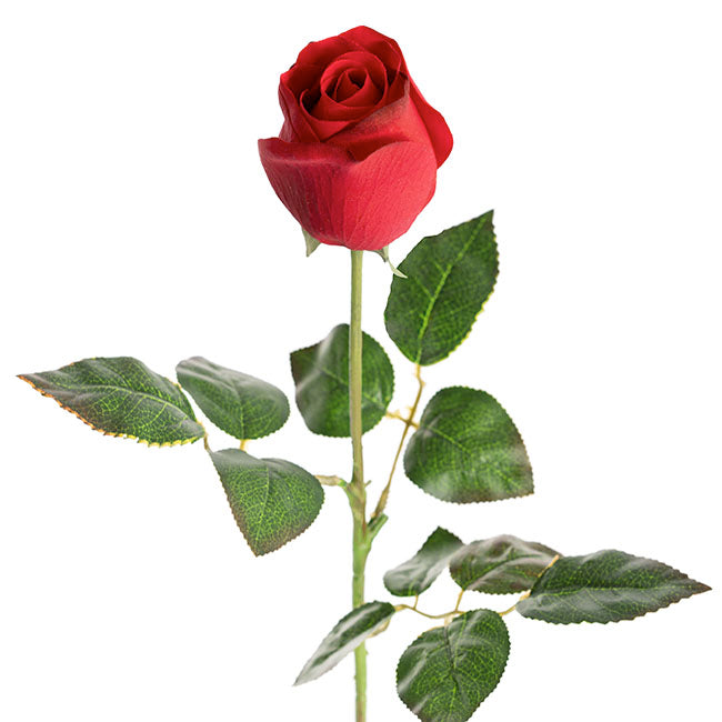 Bella Real Touch Rose Bud Dark Red (60cmH)