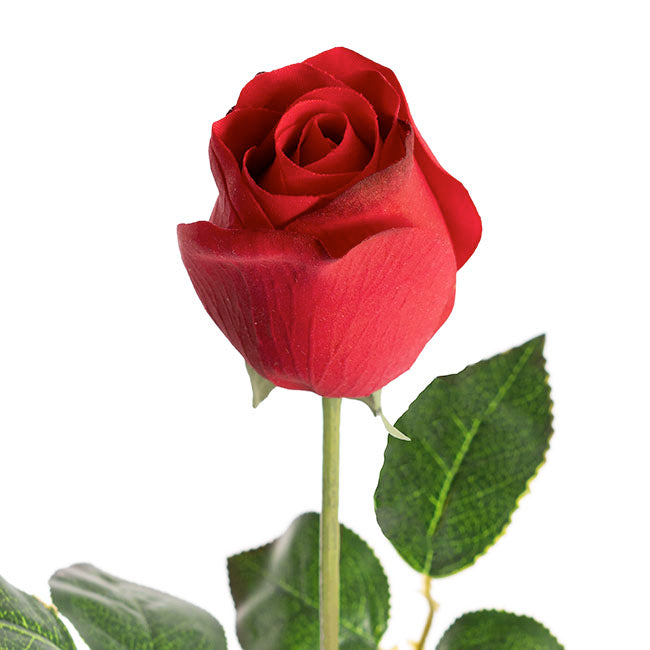 Bella Real Touch Rose Bud Dark Red (60cmH)