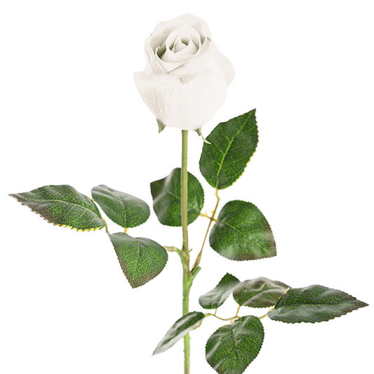 Bella Real Touch Rose Bud White (60cmH)