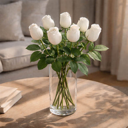 Bella Rose Real Touch Bud White (60cmH)