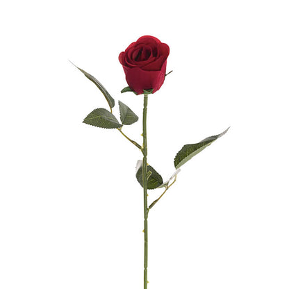 Velvet Rose Bud Stem Dark Red (54cmH)