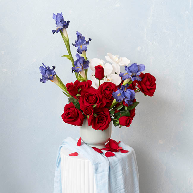 Velvet Rose Bud Stem Dark Red (54cmH)