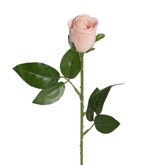 Velvet Rose Bud Stem Powder Pink (54cmH)
