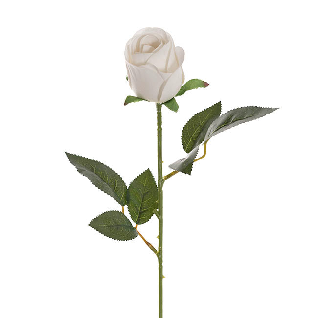 Velvet Rose Bud Stem White (54cmH)