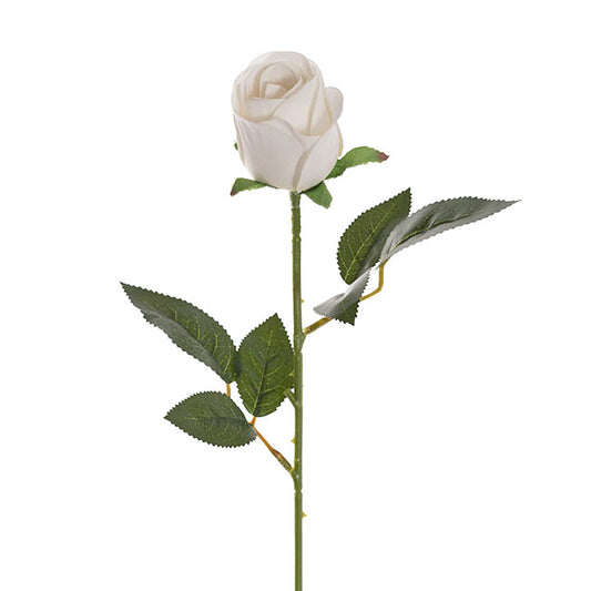 Velvet Rose Bud Stem White (54cmH)