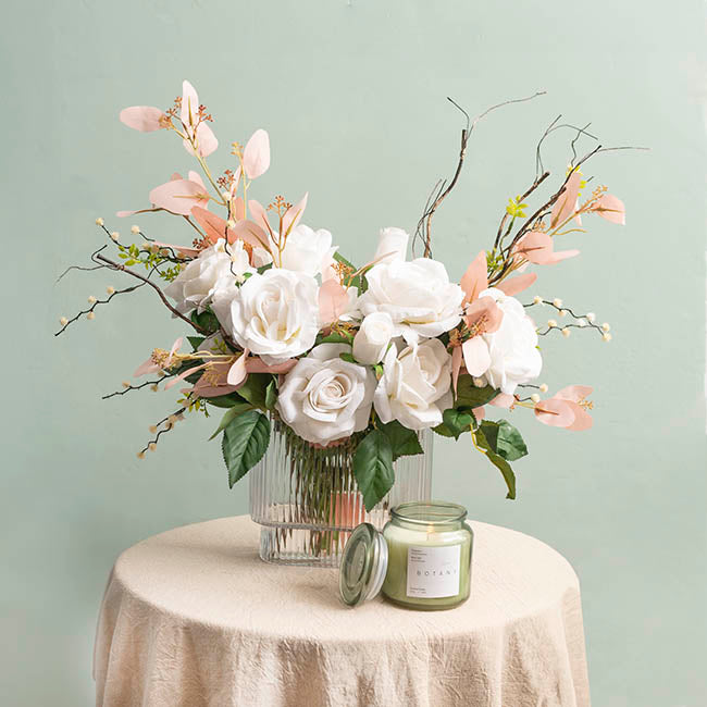 Velvet Rose Bud Stem White (54cmH)