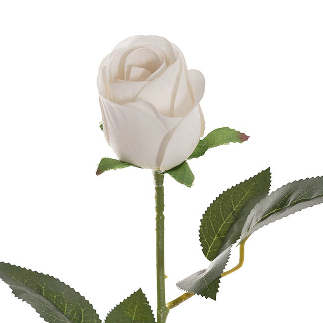 Velvet Rose Bud Stem White (54cmH)