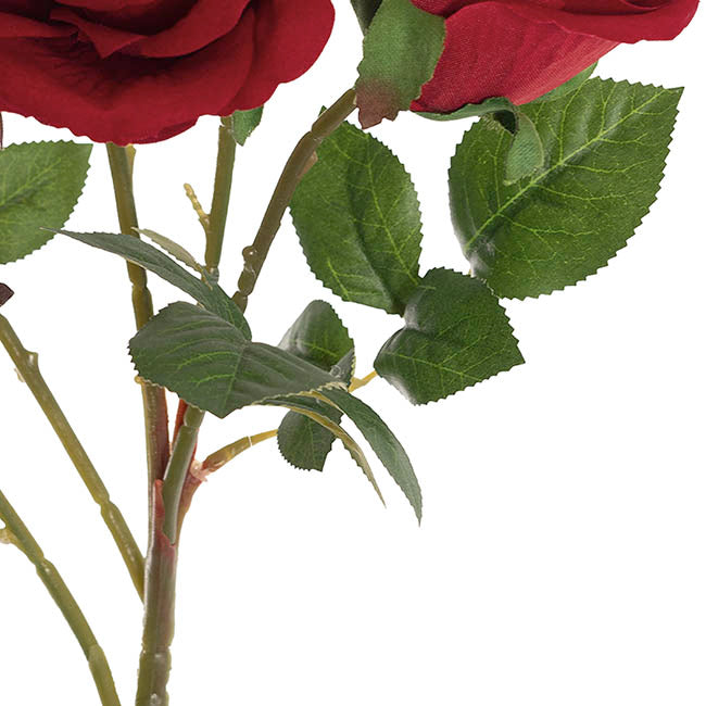Velvet Rose x 5 Head Spray Dark Red (75cmH)