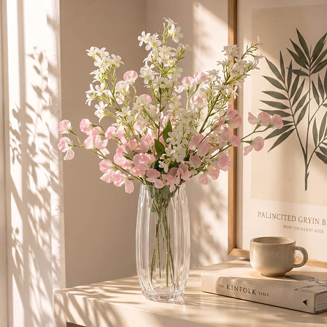 Sweet Pea Flower Stem Soft Pink (63cmH)