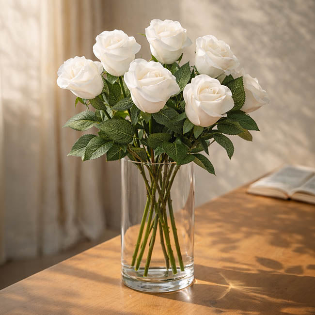 Siena Real Touch Rose Bud White (60cmH)