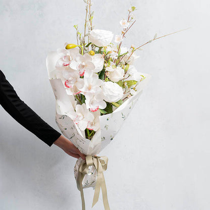 Austin Cabbage Rose White (10cmDx66cmH)