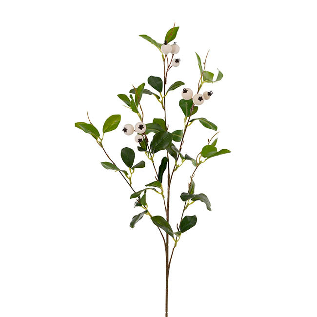 Hawthorn Berry Leaf Spray White (85cmH)