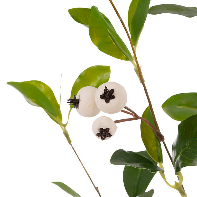 Hawthorn Berry Leaf Spray White (85cmH)