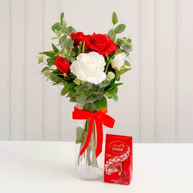 Siena Silk Rose Open Red (67cmH)