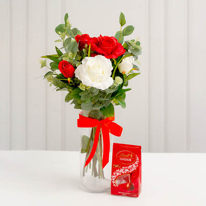 Siena Silk Rose Open Red (67cmH)