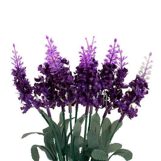 Lavender Bunch 10 Flowers Dark Purple (33cmH)