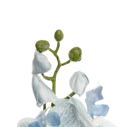 Phalaenopsis Orchid Real Look 8 Flowers White Blue (78cmH)