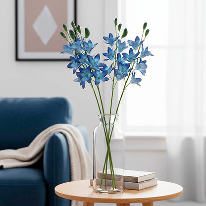 Singapore Orchid x5 Flowers Real Touch Ombre Blue (64cmH)