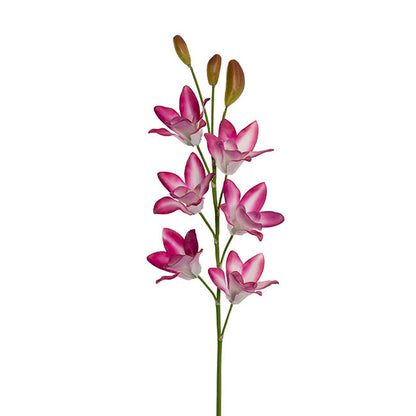 Real Touch Singapore Orchid x5 Flowers Fuchsia (64cmH)