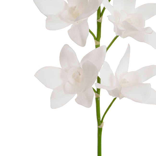 Real Touch Singapore Orchid x5 Flowers White (64cmH)