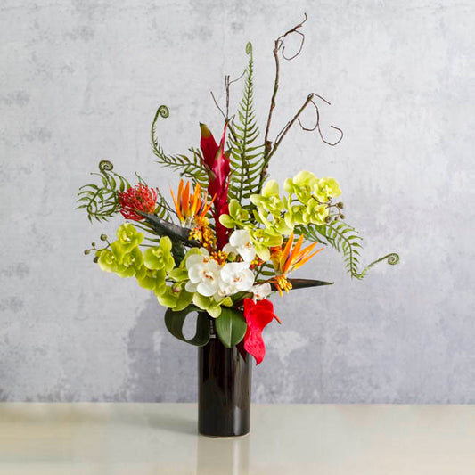 Phalaenopsis Orchid Real Touch 8 Flowers Green (97cmH)