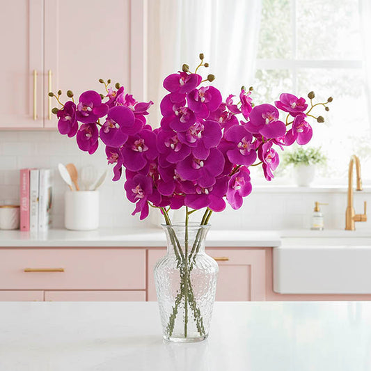 Phalaenopsis Orchid Real Touch 8 Flowers Purple (97cmH)