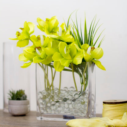 Cymbidium Orchid Bouquet Real Touch 6 Flowers Green (25cmH)