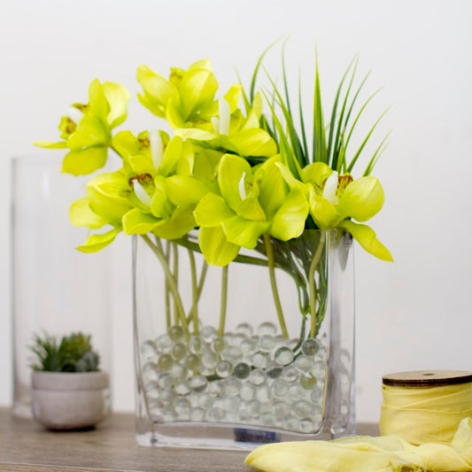 Cymbidium Orchid Bouquet Real Touch 6 Flowers Green (25cmH)