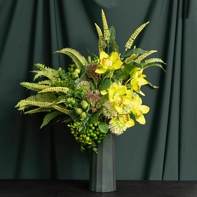 Cymbidium Orchid Bouquet Real Touch 6 Flowers Green (25cmH)