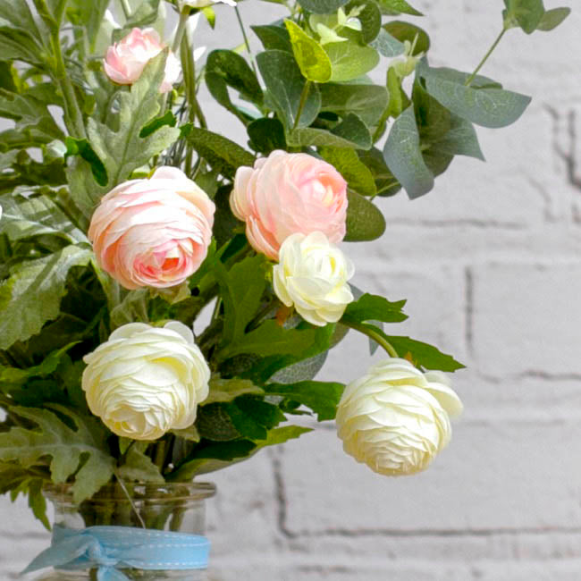 Petite Ranunculus Spray Cream (42cmH)