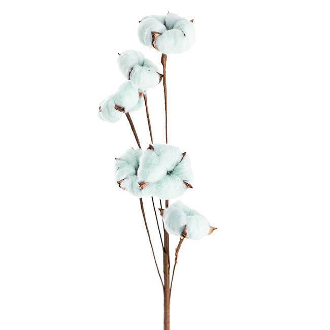 Cotton Branch 6 Heads Soft Blue (Head Size 5cm x 85cmH)