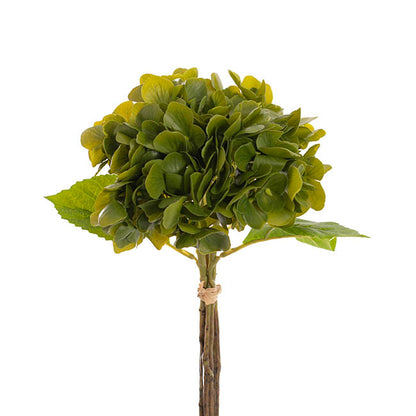 Hydrangea Bunch 3 Stem Real Touch Green (22cmDx35cmH)