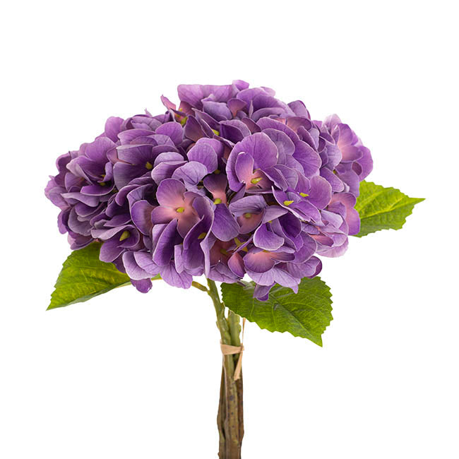 Hydrangea Bunch 3 Stem Real Touch Ombre Purple (22cmDx35cmH)