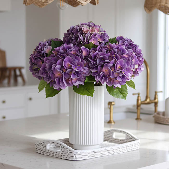 Hydrangea Bunch 3 Stem Real Touch Ombre Purple (22cmDx35cmH)