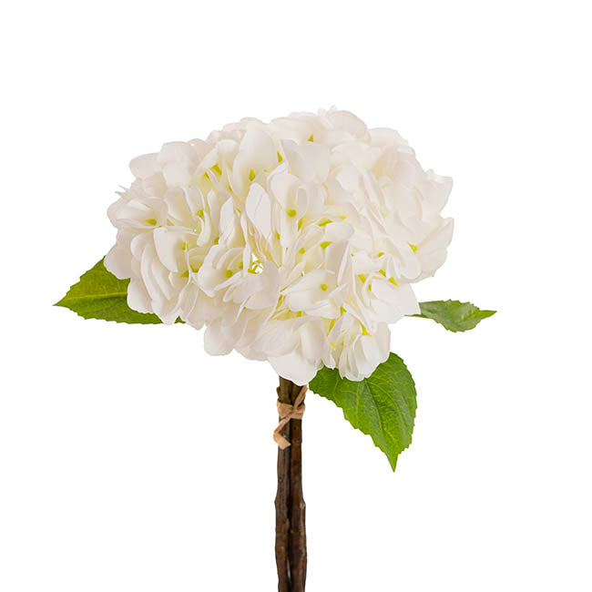 Hydrangea Bunch 3 Stem Real Touch White (22cmDx35cmH)