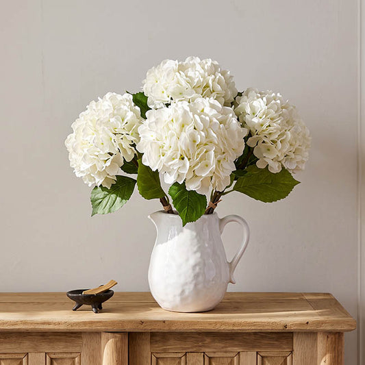 Hydrangea Bunch 3 Stem Real Touch White (22cmDx35cmH)