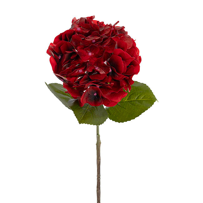 Hydrangea Stem 3D Petal Real Touch Dark Red (22cmDx66cmH)