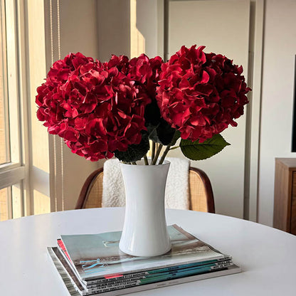 Hydrangea Stem 3D Petal Real Touch Dark Red (22cmDx66cmH)