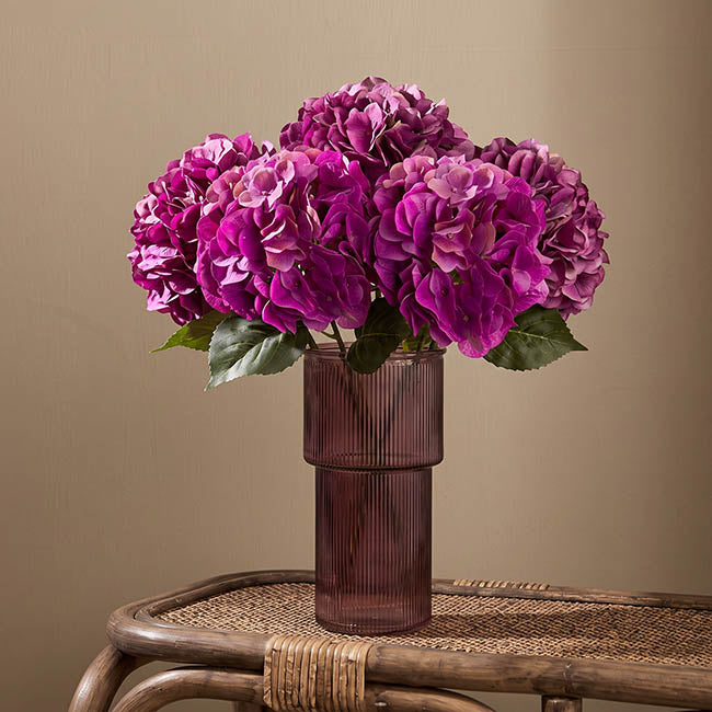 Hydrangea Stem 3D Petal Real Touch Magenta (22cmDx66cmH)