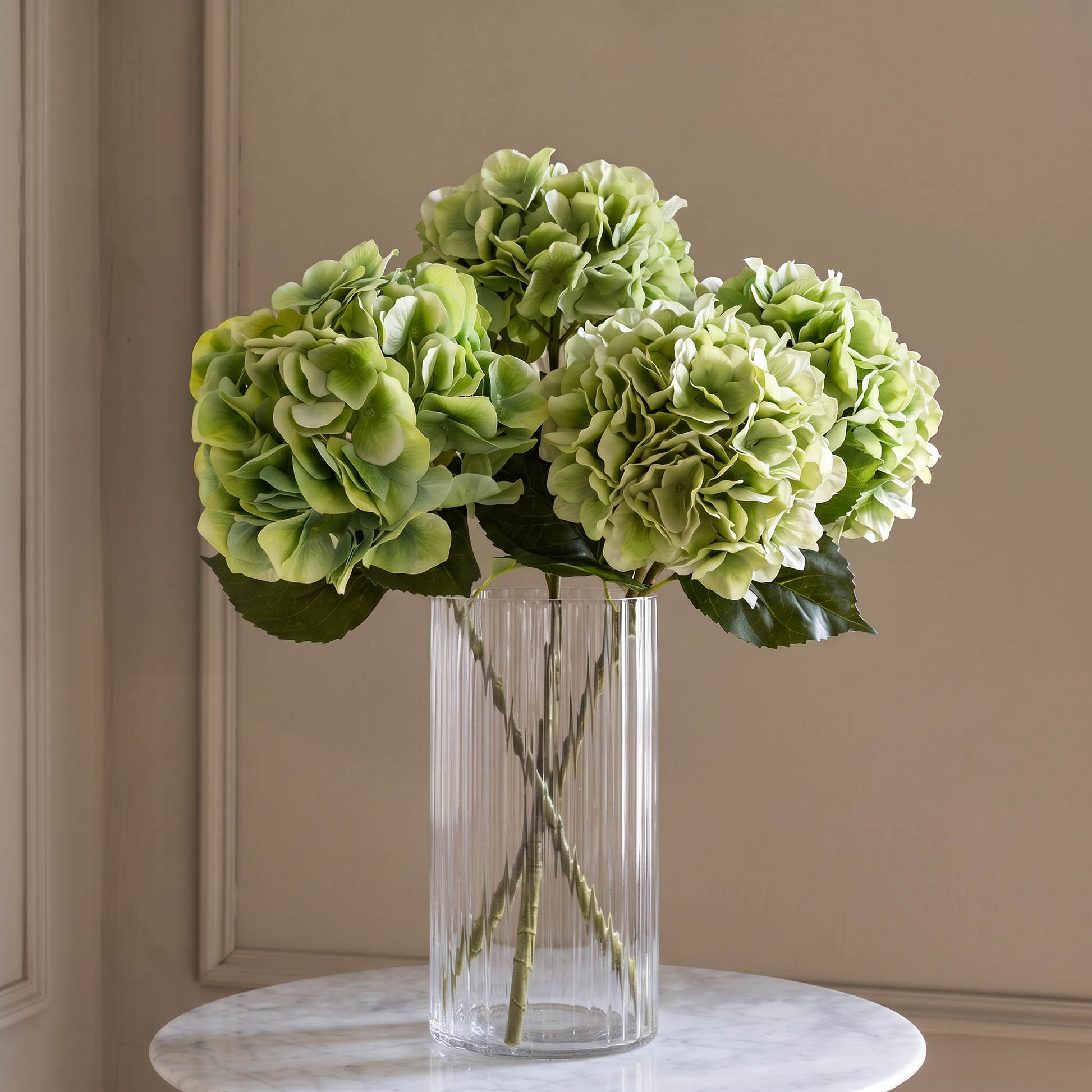 Hydrangea Stem 3D Petal Real Touch Soft Green (22cmDx66cmH)