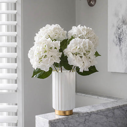 Hydrangea Stem 3D Petal Real Touch White (22cmDx66cmH)
