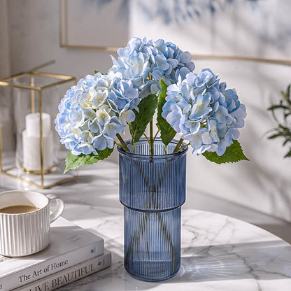 Mophead Hydrangea Stem Real Touch Yellow Blue (16cmDx53cmH)