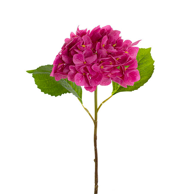 Mophead Hydrangea Stem Real Touch Fuchsia (16cmDx53cmH)
