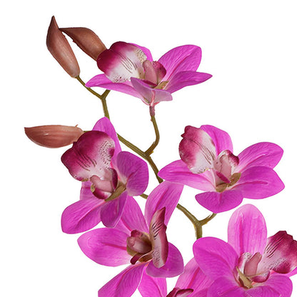 Dendrobium Orchid Stem 7 Heads Real Touch Magenta (64cmH)