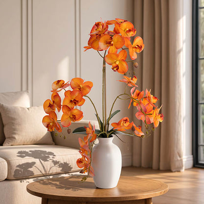 Elegant Potted Phalaenopsis Orchid Real Touch Orange (61cmH)