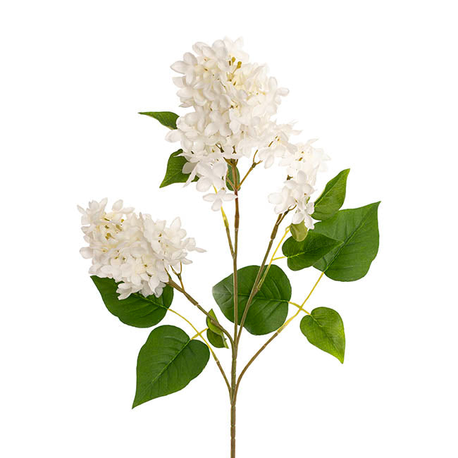 Faux Lilac Flower Spray White (78cmH)